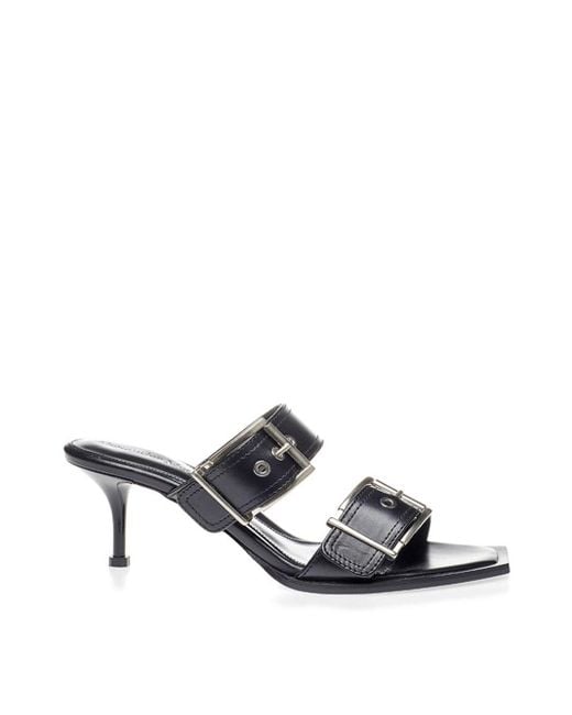 McQueen Metallic Sandal With Buckle