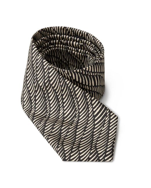 Cravatta Con Stampa Zebrata di Giorgio Armani in Black da Uomo