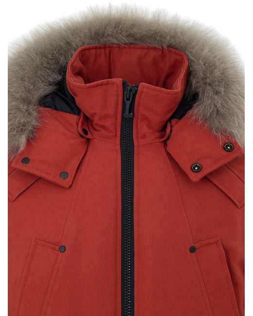 Moose Knuckles Red Giubbino Bomber Blu Imbottito for men