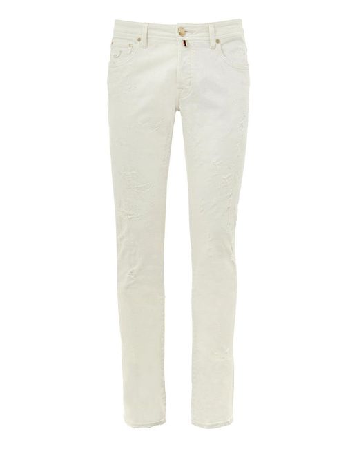 Jacob Cohen White Jeans Nick Slim Fit for men