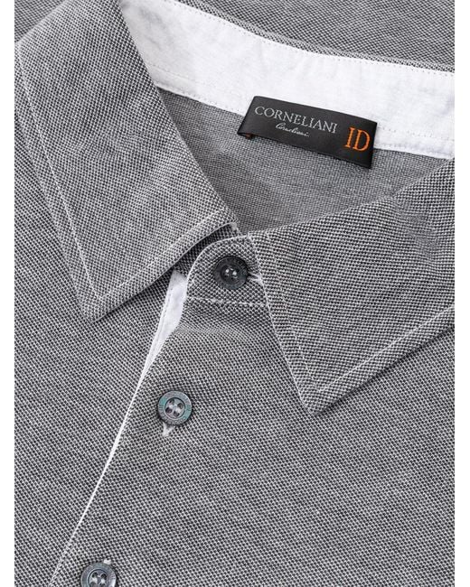 Corneliani Gray Long Sleeve Polo for men