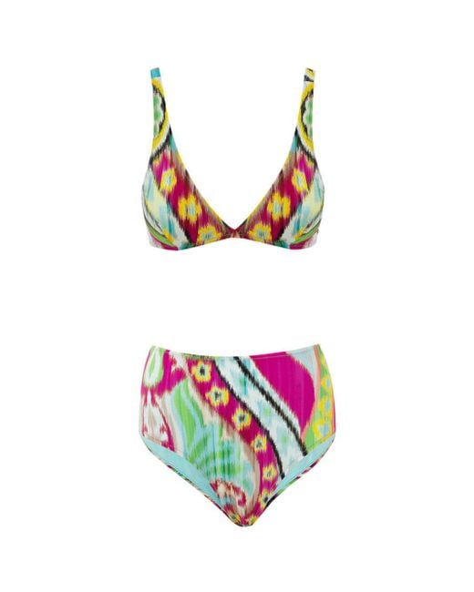 Etro White Bikini Con Slip Alto