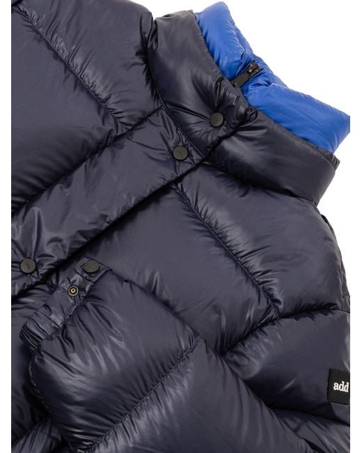 Add Blue Short Down Jacket With Contrast Collar