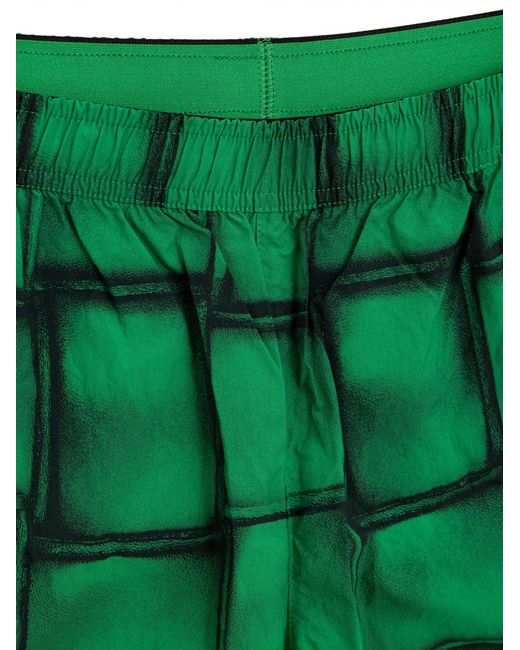 Bottega Veneta Green Boxer Sea With Cassette Print for men