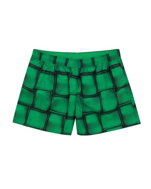 Bottega Veneta Green Boxer Sea With Cassette Print for men