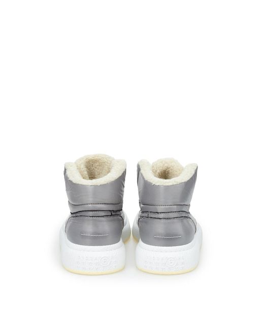 MM6 by Maison Margiela White Grey High-top Fur Sneakers for men