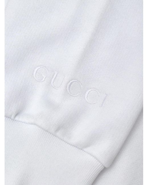 Felpa Bianca Con Collo Gioiello di Gucci in White