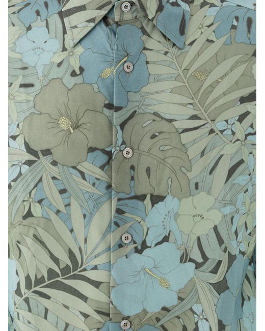 Tom Ford Green Floral Print Shirt