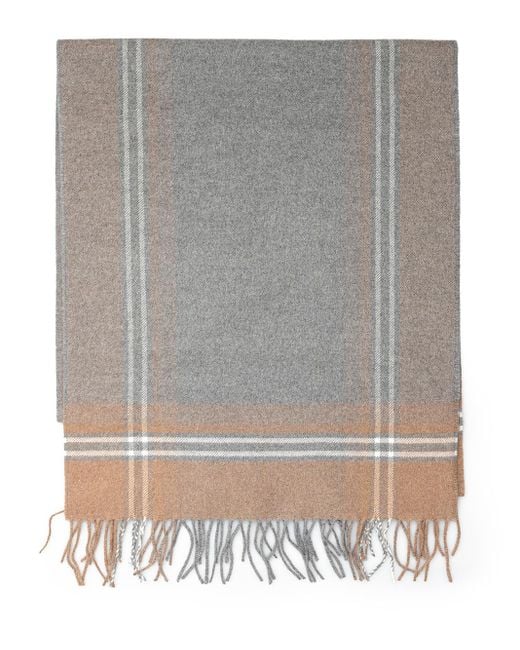 TESSITURA DI NOVARA Gray Cashmere Effect Silk Scarf From Novara Weaving for men