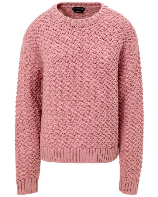Tom Ford Pink Pullover Intrecciato
