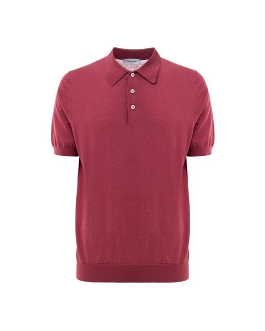 Gran Sasso Pink Polo Classica Knitting Pattern for men