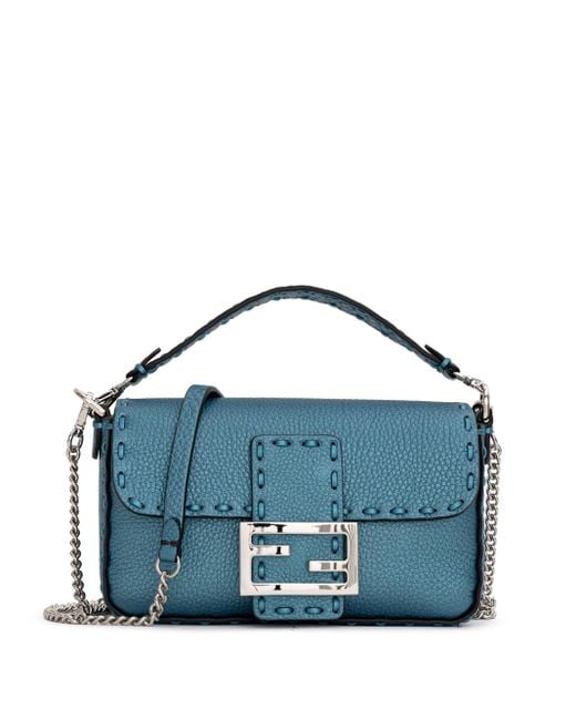 Fendi Blue Baguette Selleria Bag Bag