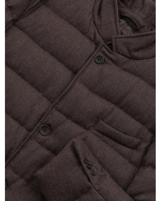 Herno Gray Padded Coat With Collar for men