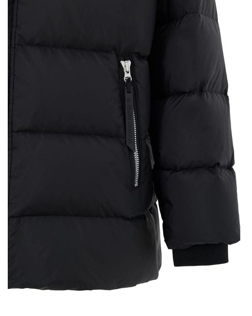 Moose Knuckles Black Giubbino Imbottito Con Cappuccio for men