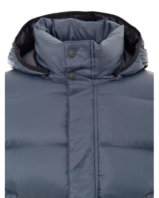 Moose Knuckles Blue Giubbino Piumino Media Lunghezza for men