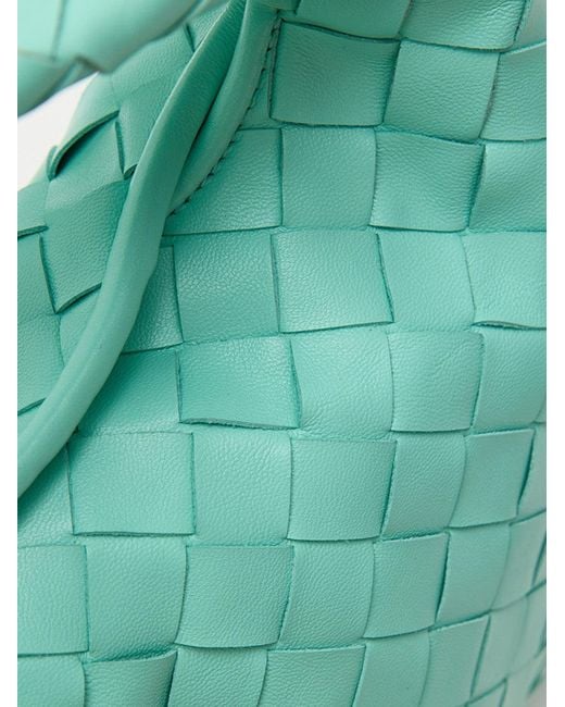 Bottega Veneta Green Mini Borsa A Spalla Hop Con Intreccio