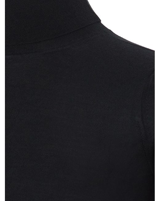 Colombo Blue Black Cashmere Turtle Neck Sweater for men