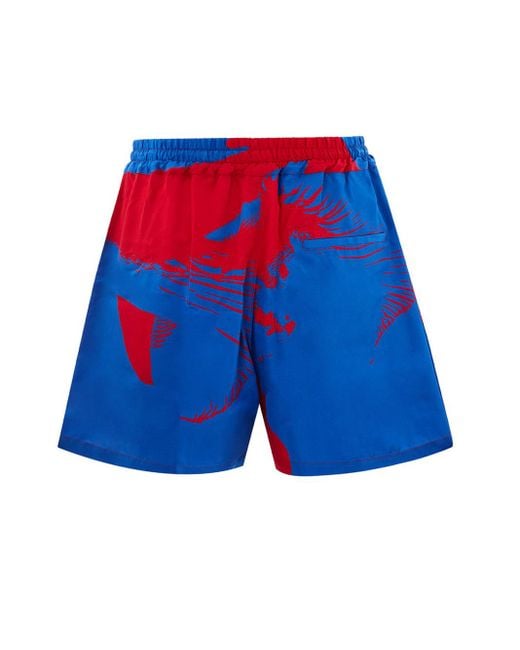 Bottega Veneta Blue Silk Blend Boxeur Shorts for men