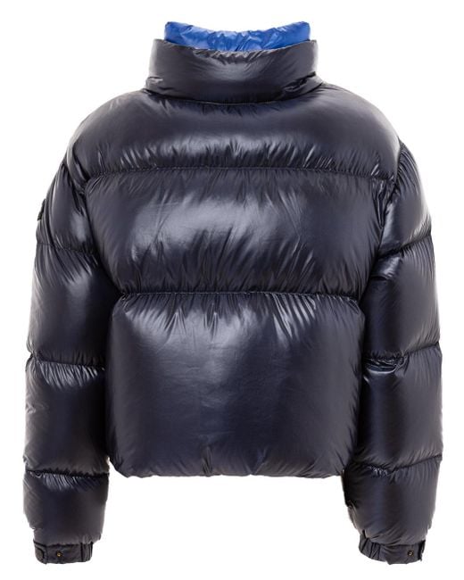 Add Blue Short Down Jacket With Contrast Collar