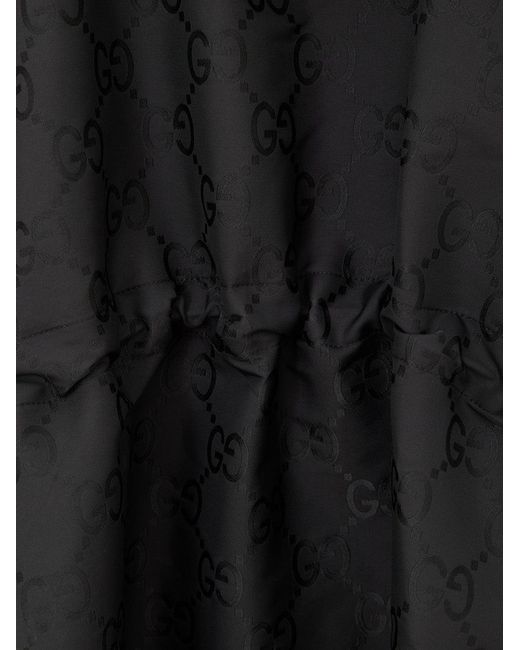 Gucci Black Mantella Nera Con Logo Web E Stampa Monogramma Gg for men