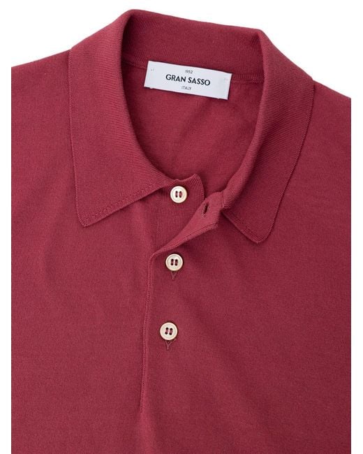 Gran Sasso Pink Polo Classica Knitting Pattern for men