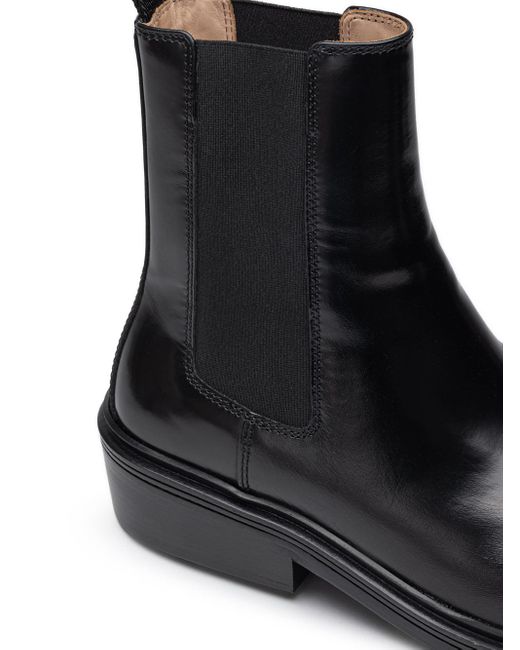 Bottega Veneta Black Brushed Leather Fireman Ankle Boot for men