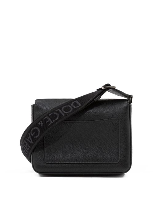 Dolce & Gabbana Black Dg Logo Medium Shoulder Bag for men