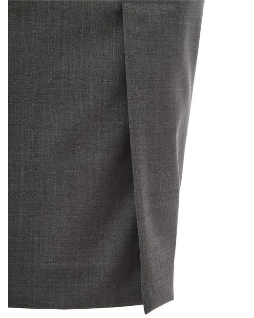 Lardini Gray Wool Pencil Skirt