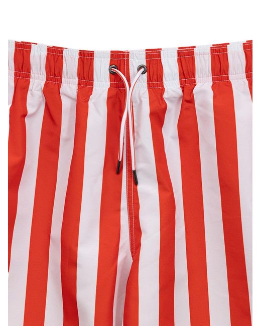 Emporio Armani Red Costume Boxer A Righe Rosse for men