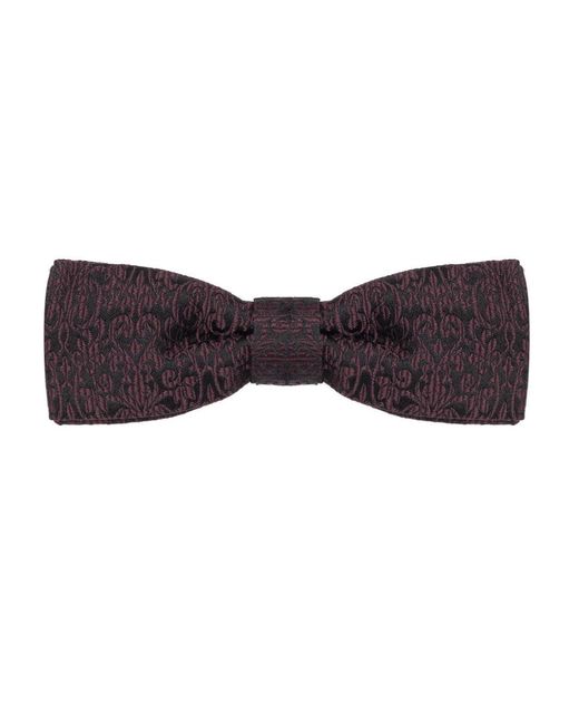 Dolce & Gabbana Black Bow Tie With Silk Embroidery for men