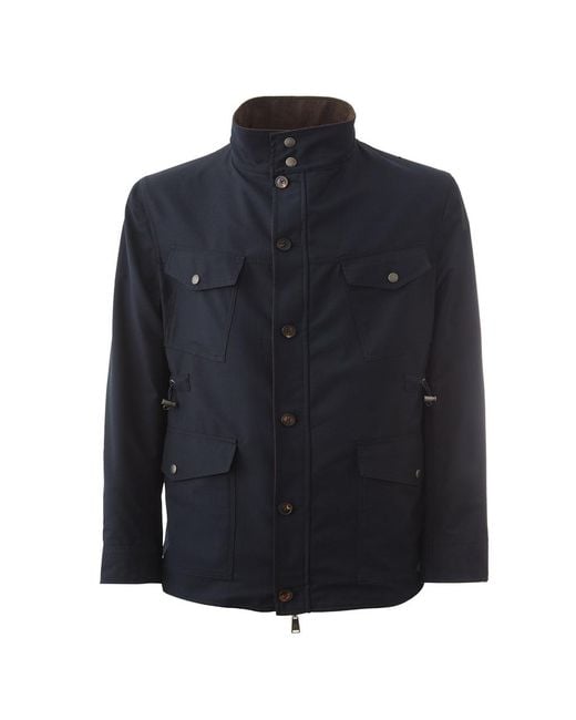 Lardini Blue /brown Reversibile Wool Jacket for men