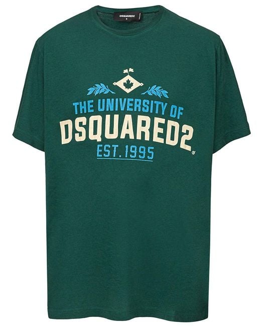 DSquared² Green T-Shirt Overfit for men