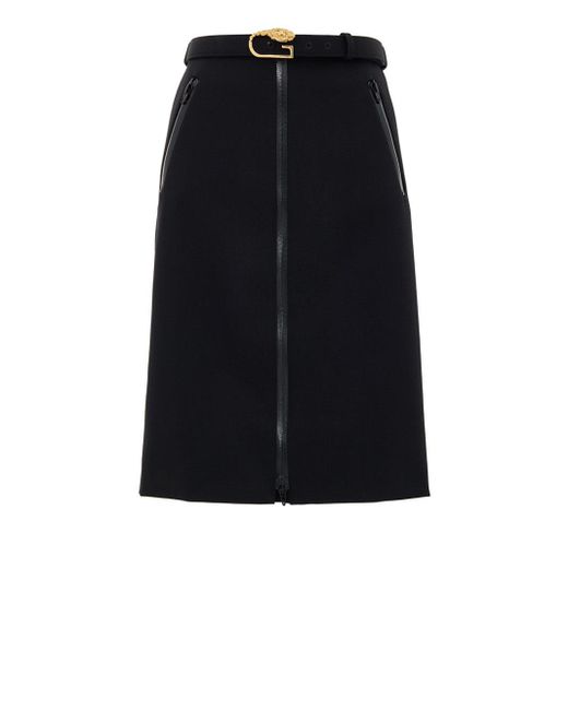 Gonna Nera Con Zip E Cintura di Gucci in Black