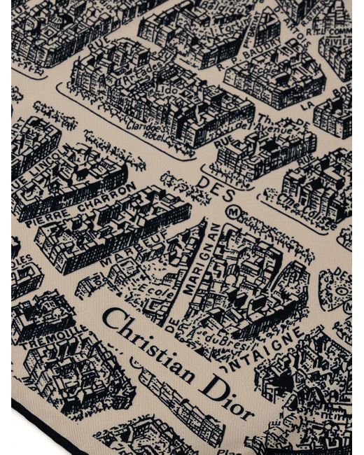 Dior Plan De Paris Scarf in Grey | Lyst UK