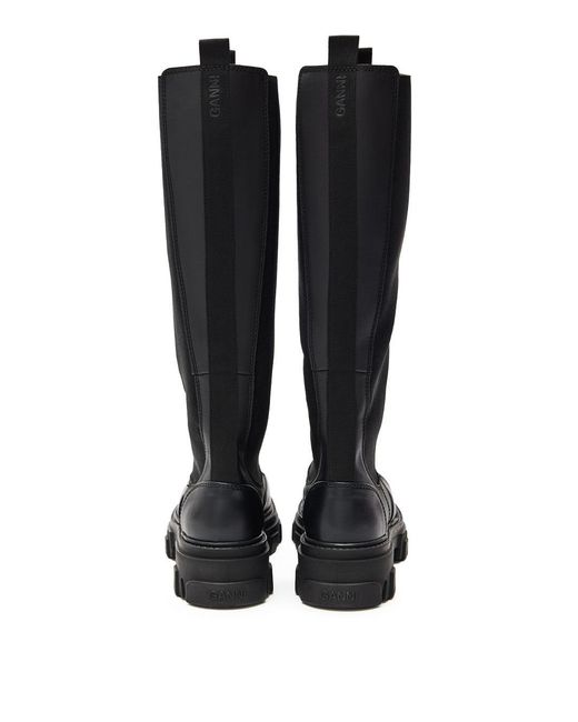Ganni Black Stivali Alti Chelsea Knee-High