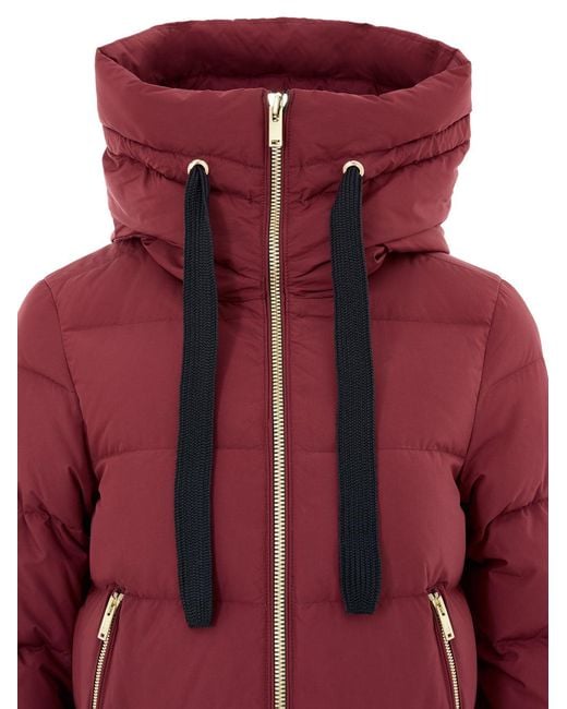 Moose Knuckles Red Piumino Imbottito Con Zip