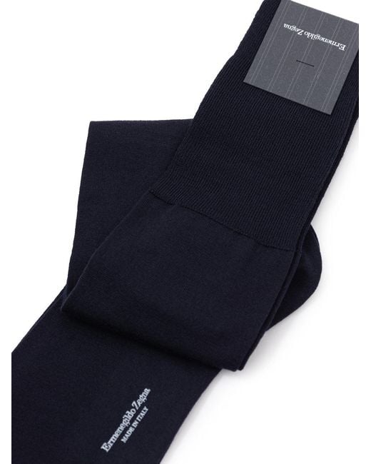 Zegna Blue Merino Wool Blend Bipack Socks for men