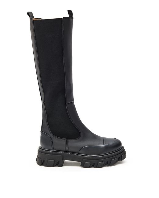 Ganni Black Stivali Alti Chelsea Knee-High
