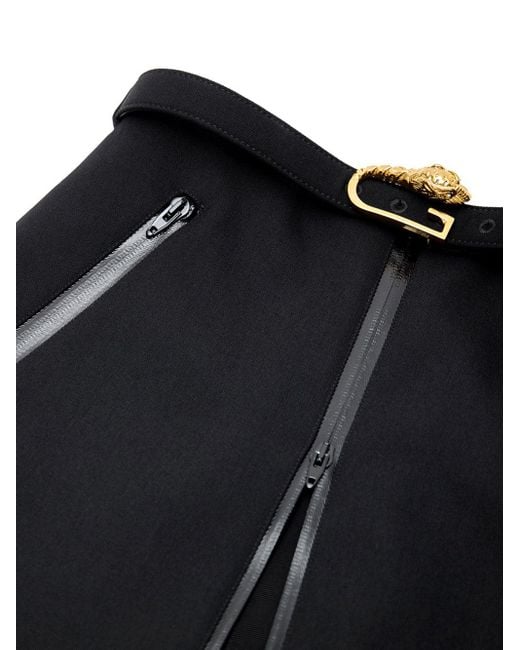 Gonna Nera Con Zip E Cintura di Gucci in Black