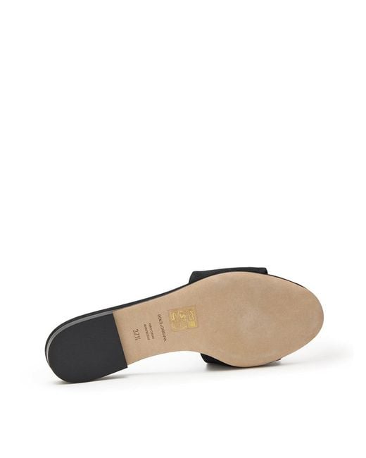 Dolce & Gabbana Black Ciabatta Nera Jacquard Con Logo