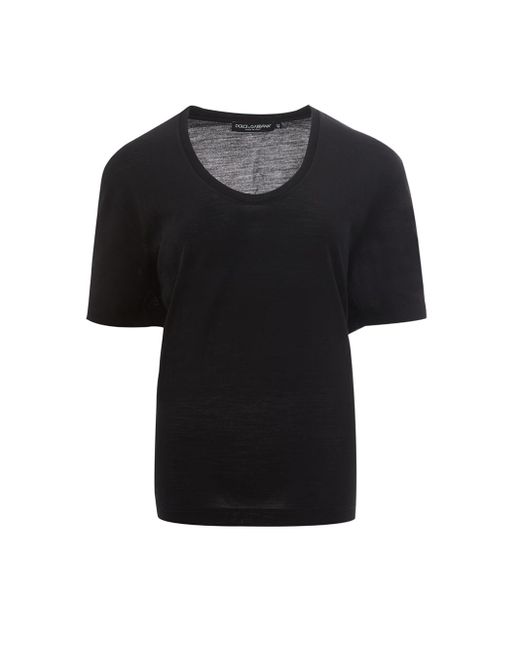 Maglia nera in lana regular fit di Dolce & Gabbana in Black