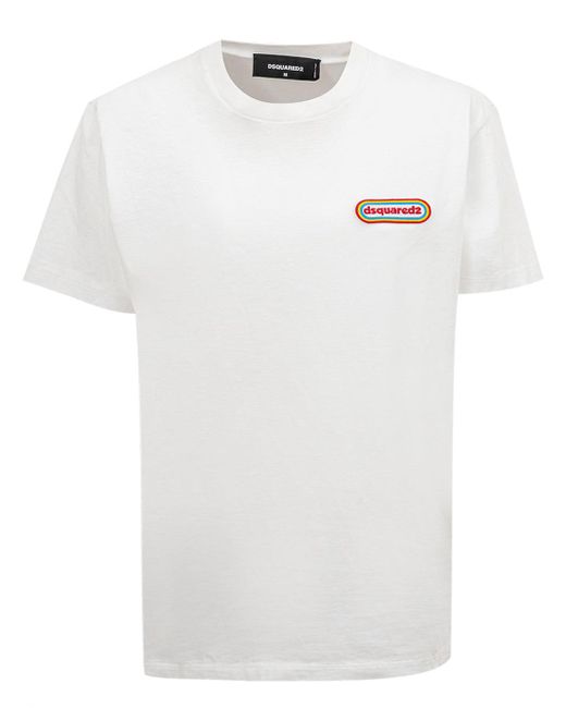 DSquared² White T-Shirt With Patch Logo