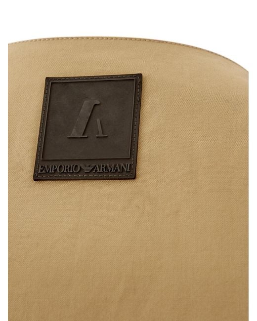 Emporio Armani Natural Oversized T-shirt With Side Closure for men
