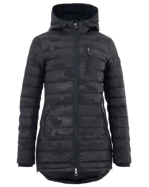 Moose Knuckles Black Piumino Con Stampa Tono Su Tono