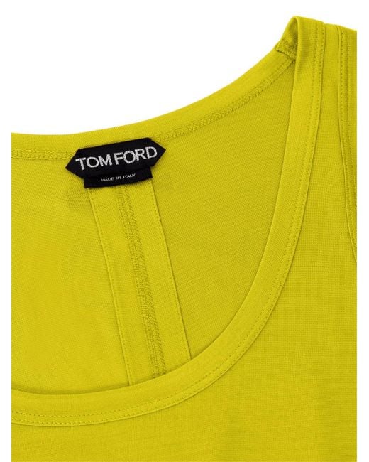 Tom Ford Yellow Round Neck Tank Top