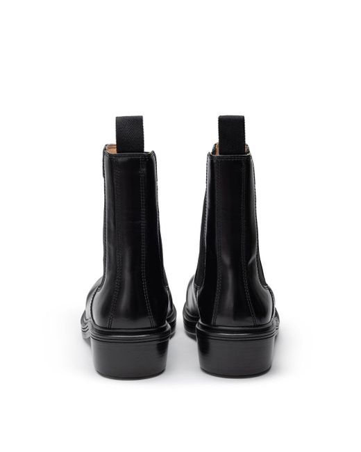 Bottega Veneta Black Brushed Leather Fireman Ankle Boot for men
