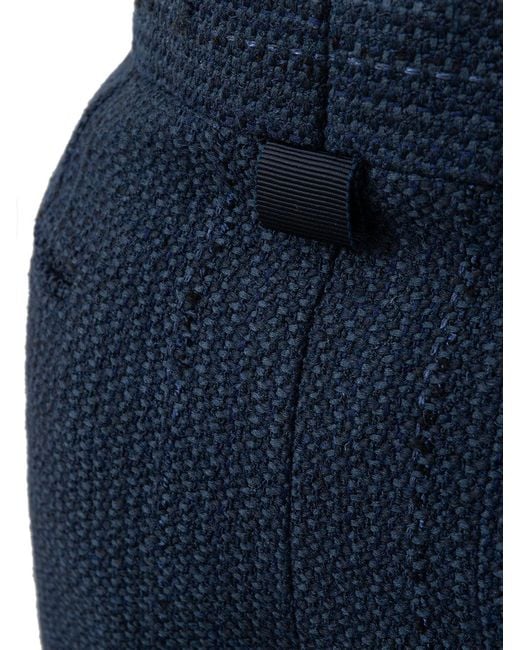 Thom Browne Blue Tweed Trousers for men