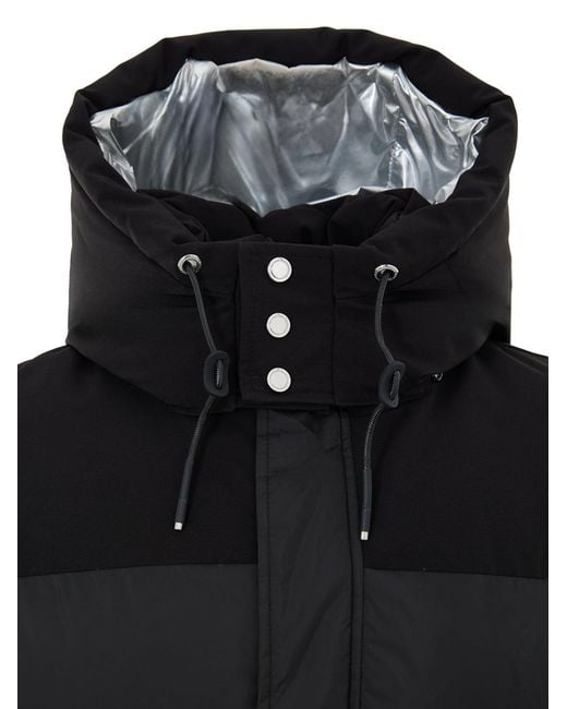 Moose Knuckles Black Giubbino Imbottito Con Cappuccio for men