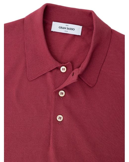 Gran Sasso Pink Polo Classica Knitting Pattern for men