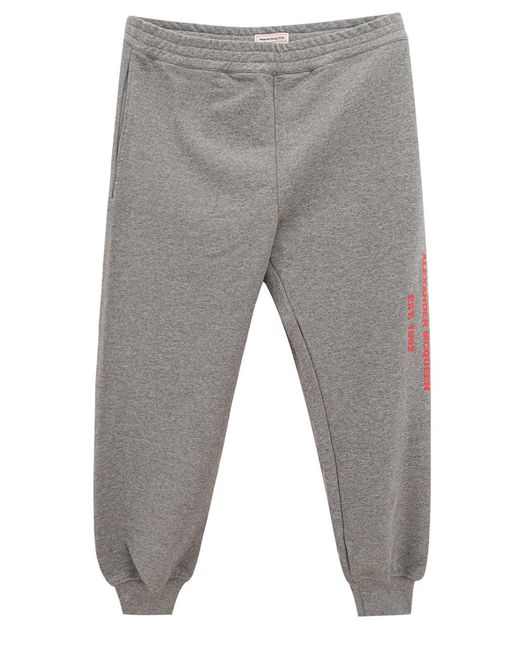 McQueen Gray Sports Trousers Logo Graffiti